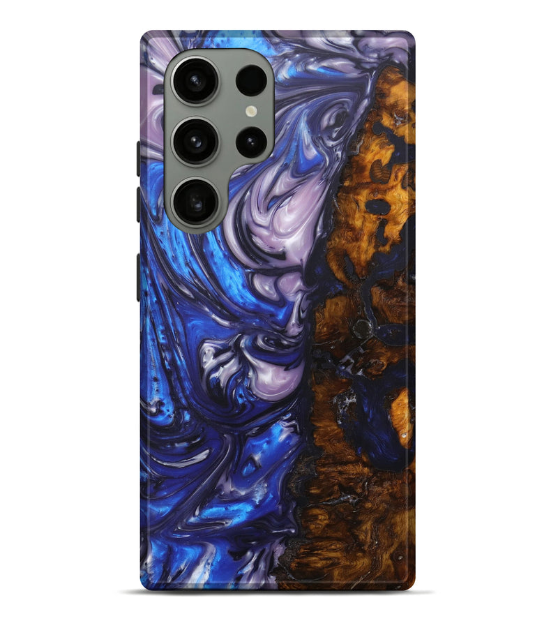 Galaxy S23 Ultra Wood+Resin Live Edge Phone Case - Kristoffer (Blue, 628968)
