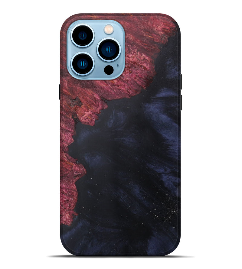 iPhone 14 Pro Max Wood+Resin Live Edge Phone Case - Tina (Pure Black, 604533)