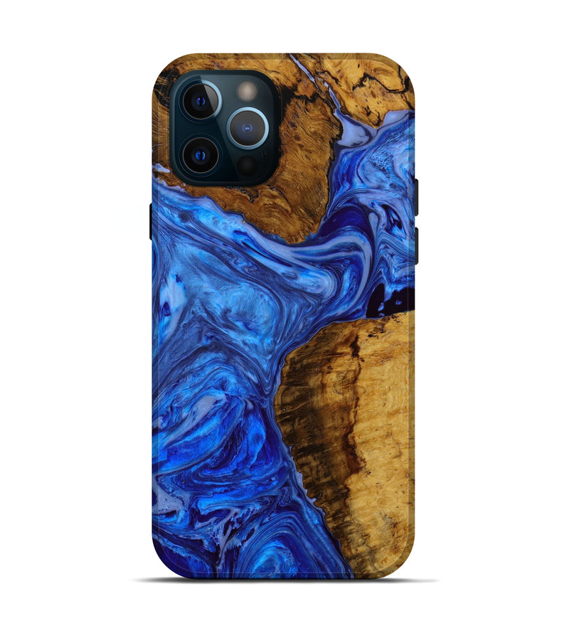 iPhone 12 Pro Wood+Resin Live Edge Phone Case - Nash (Blue, 648590)