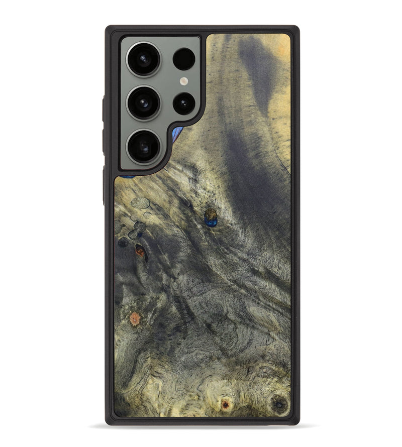 Galaxy S23 Ultra Wood+Resin Phone Case - Erica (Teal & Gold, 630692)
