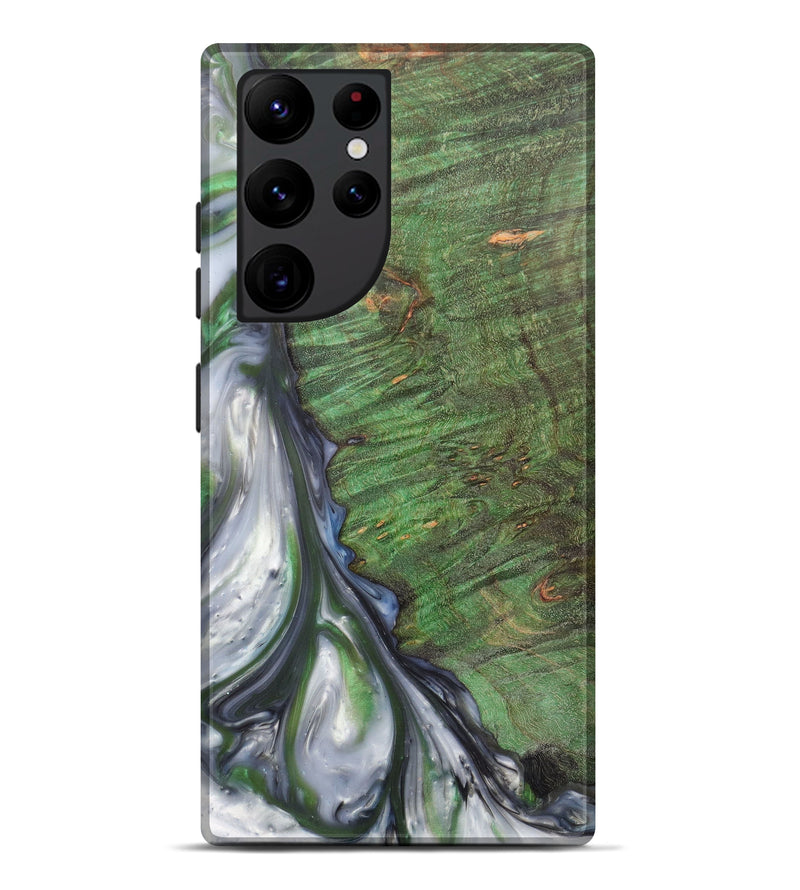 Galaxy S22 Ultra Wood+Resin Live Edge Phone Case - Alejandra (Dark Green, 615830)