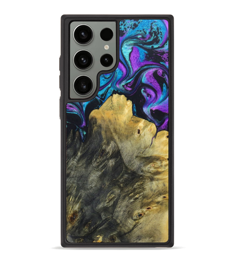 Galaxy S23 Ultra Wood+Resin Phone Case - Hilary (Purple, 638138)