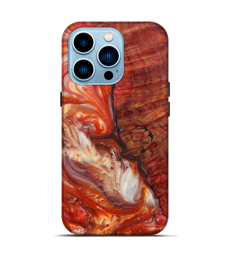 iPhone 14 Pro Wood+Resin Live Edge Phone Case - Shanon (Red, 623199)
