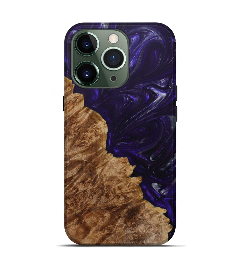 iPhone 13 Pro Wood+Resin Live Edge Phone Case - Tianna (Purple, 619485)