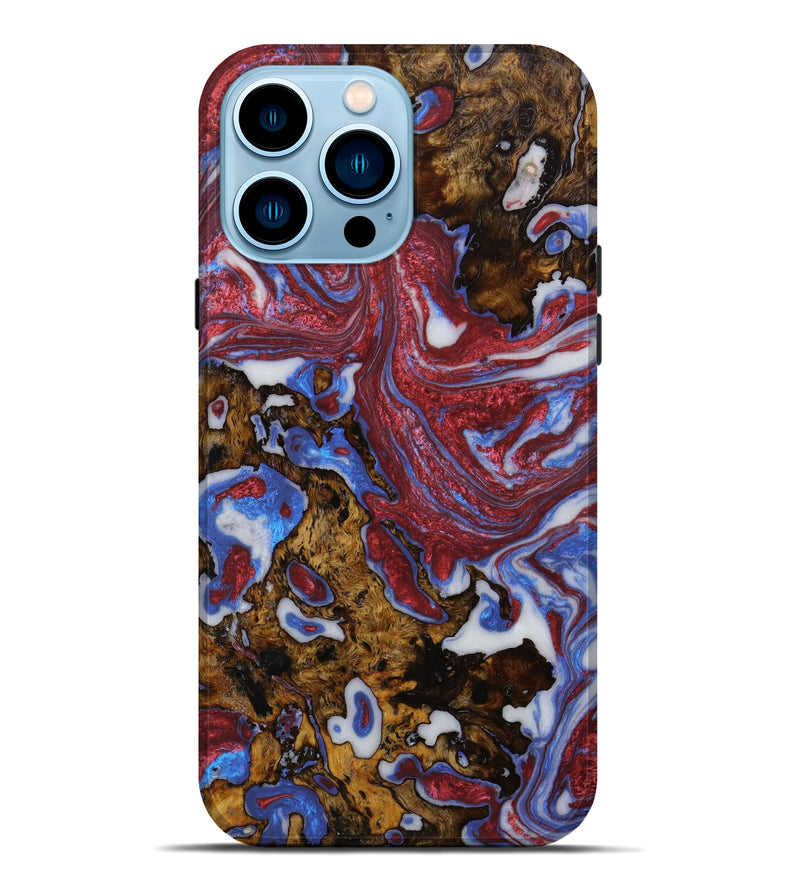 iPhone 14 Pro Max Wood+Resin Live Edge Phone Case - Corbin (Red, 648208)