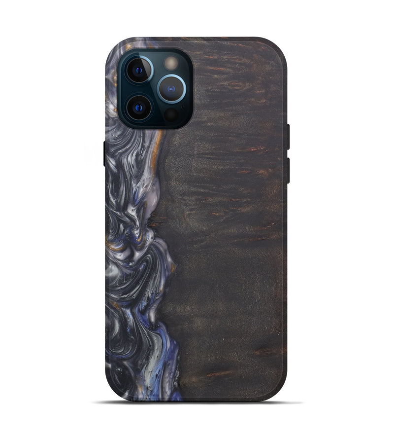 iPhone 12 Pro Wood+Resin Live Edge Phone Case - JoDee (Pure Black, 594870)