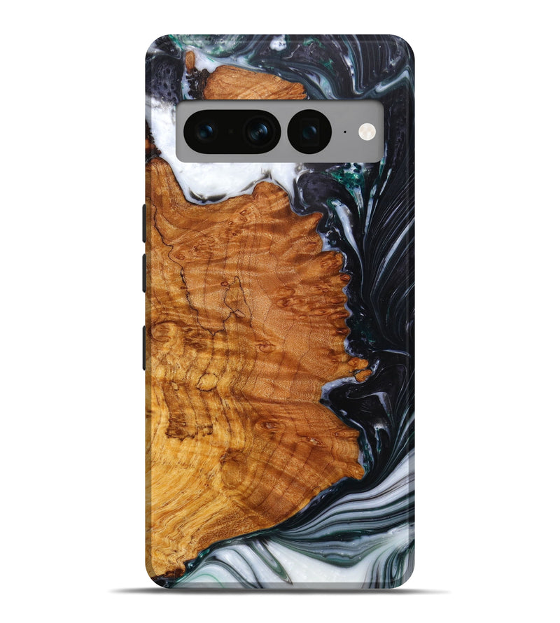 Pixel 7 Pro Wood+Resin Live Edge Phone Case - Kevin (Black & White, 633085)