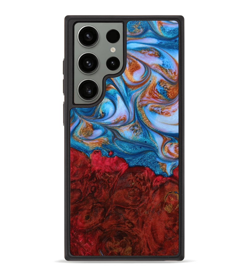 Galaxy S23 Ultra Wood+Resin Phone Case - Atlas (Teal & Gold, 646383)