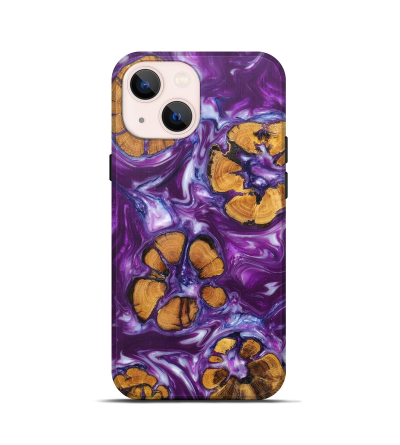 iPhone 13 mini Wood+Resin Live Edge Phone Case - Damita (Purple, 608604)