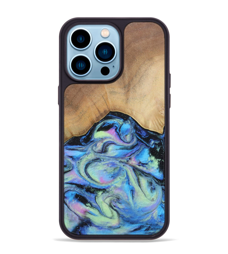 iPhone 14 Pro Max Wood+Resin Phone Case - Elana (Aurora, 617641)
