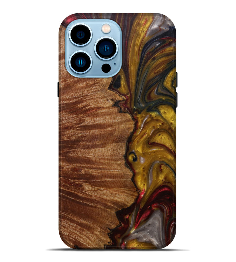 iPhone 14 Pro Max Wood+Resin Live Edge Phone Case - Kiyoon (Metallic, 591382)