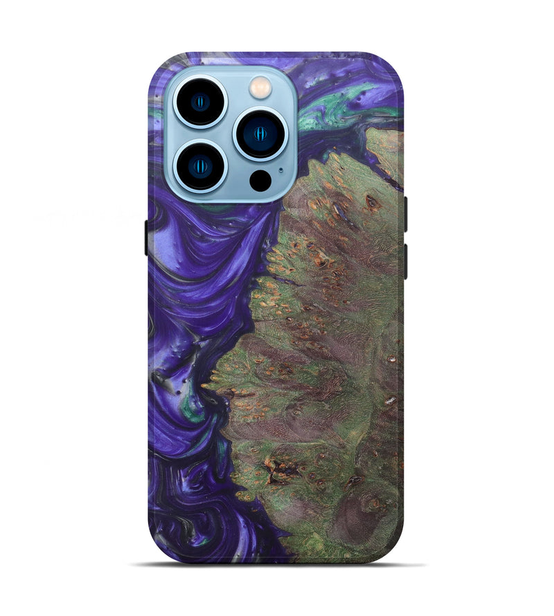 iPhone 14 Pro Wood+Resin Live Edge Phone Case - Shaib (Purple, 600532)