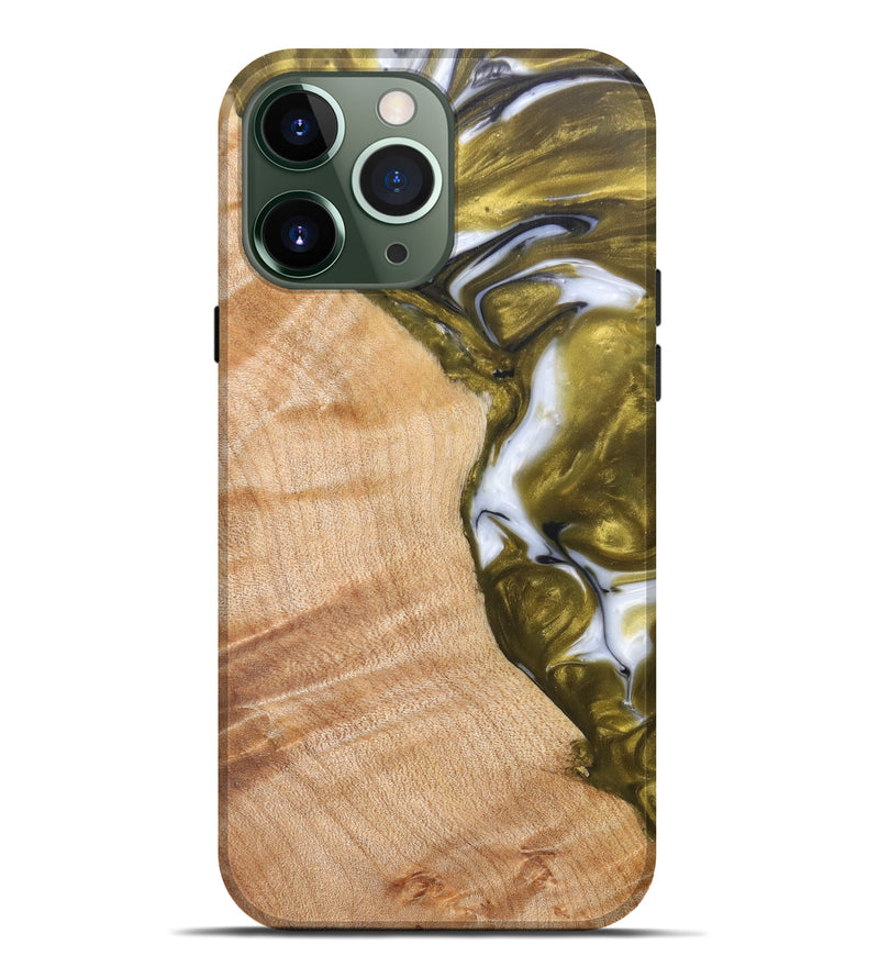iPhone 13 Pro Max Wood+Resin Live Edge Phone Case - Bryant (Metallic, 616734)