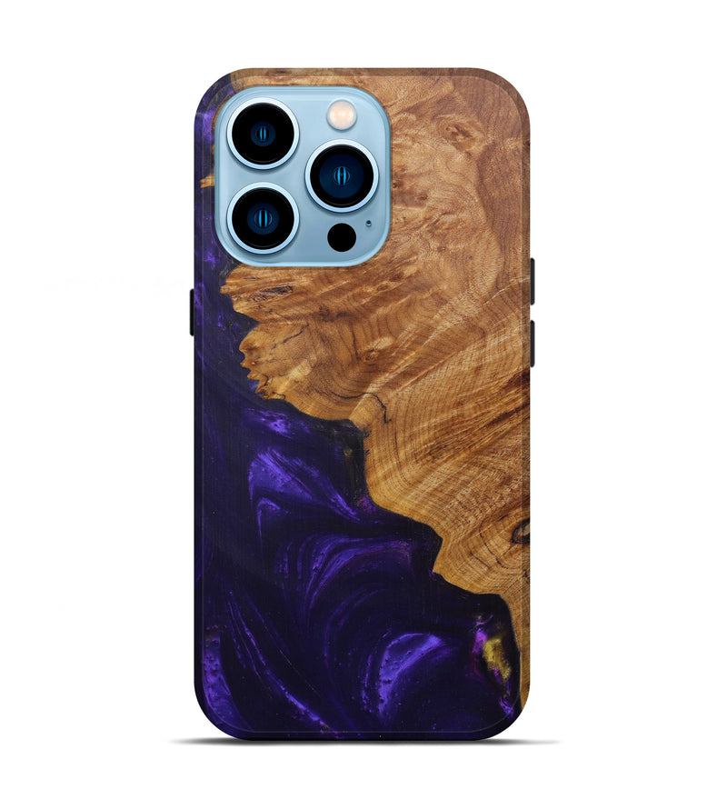 iPhone 14 Pro Wood+Resin Live Edge Phone Case - Rochelle (Purple, 592515)