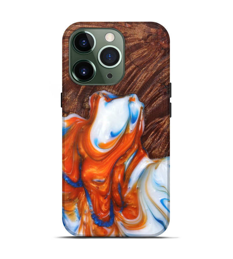 iPhone 13 Pro Wood+Resin Live Edge Phone Case - Marcy (Red, 633284)
