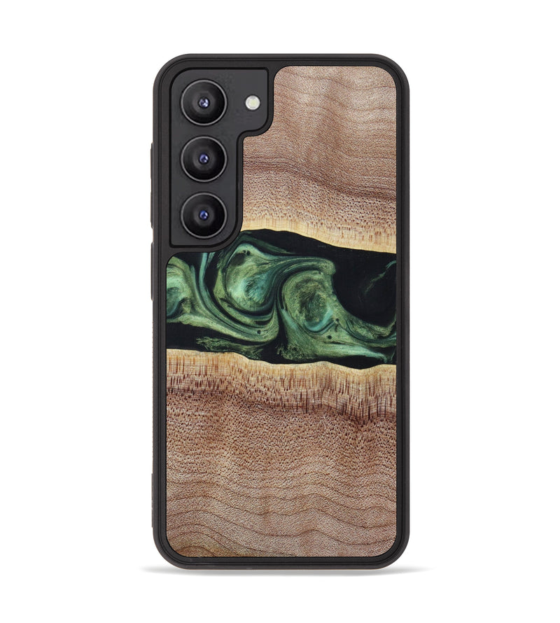 Galaxy S23 Wood+Resin Phone Case - Kaius (Green, 620894)