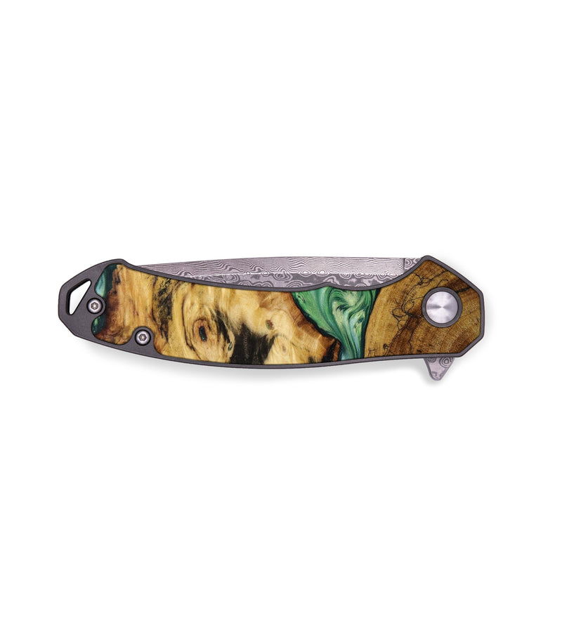EDC Wood+Resin Pocket Knife - Diane (Green, 644127)