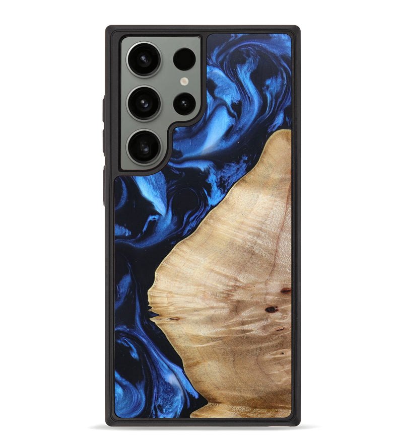 Galaxy S23 Ultra Wood+Resin Phone Case - Hadassah (Blue, 629965)