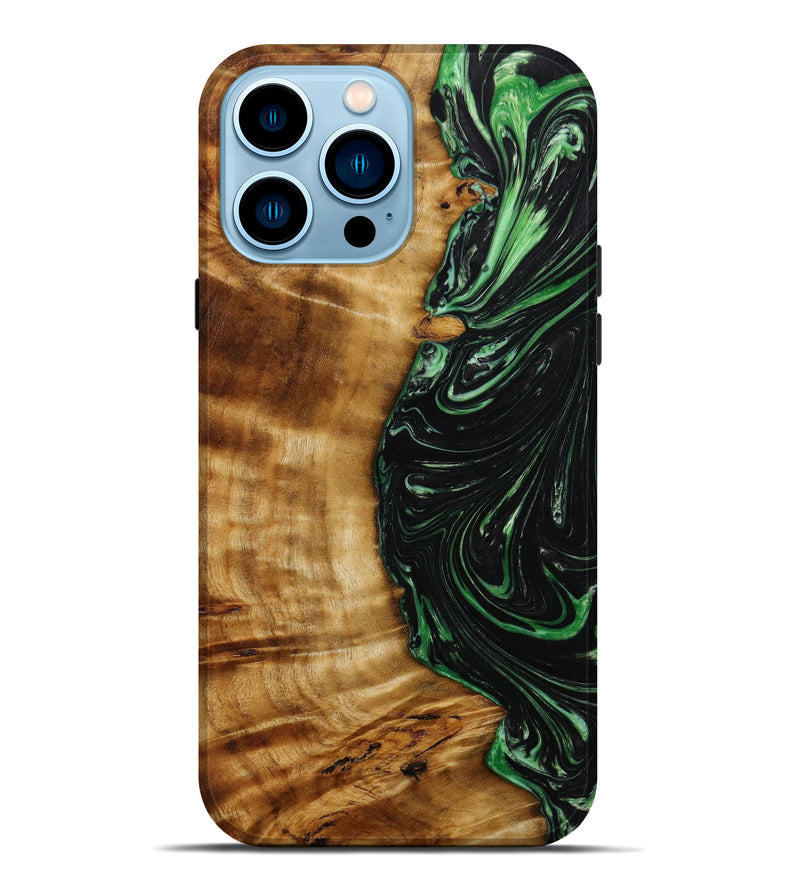 iPhone 14 Pro Max Wood+Resin Live Edge Phone Case - Pearl (Artist Pick, 643185)