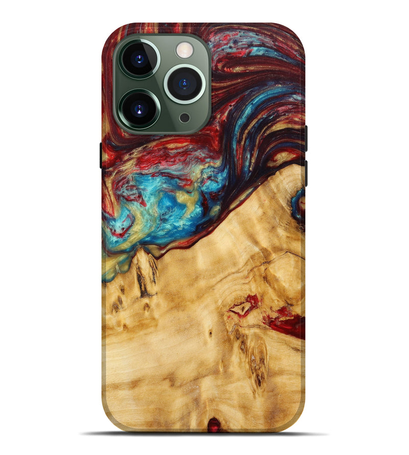iPhone 13 Pro Max Wood+Resin Live Edge Phone Case - Spencer (Red, 635673)