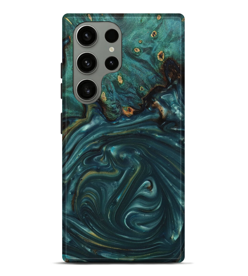 Galaxy S23 Ultra Wood+Resin Live Edge Phone Case - Leena (Green, 623111)
