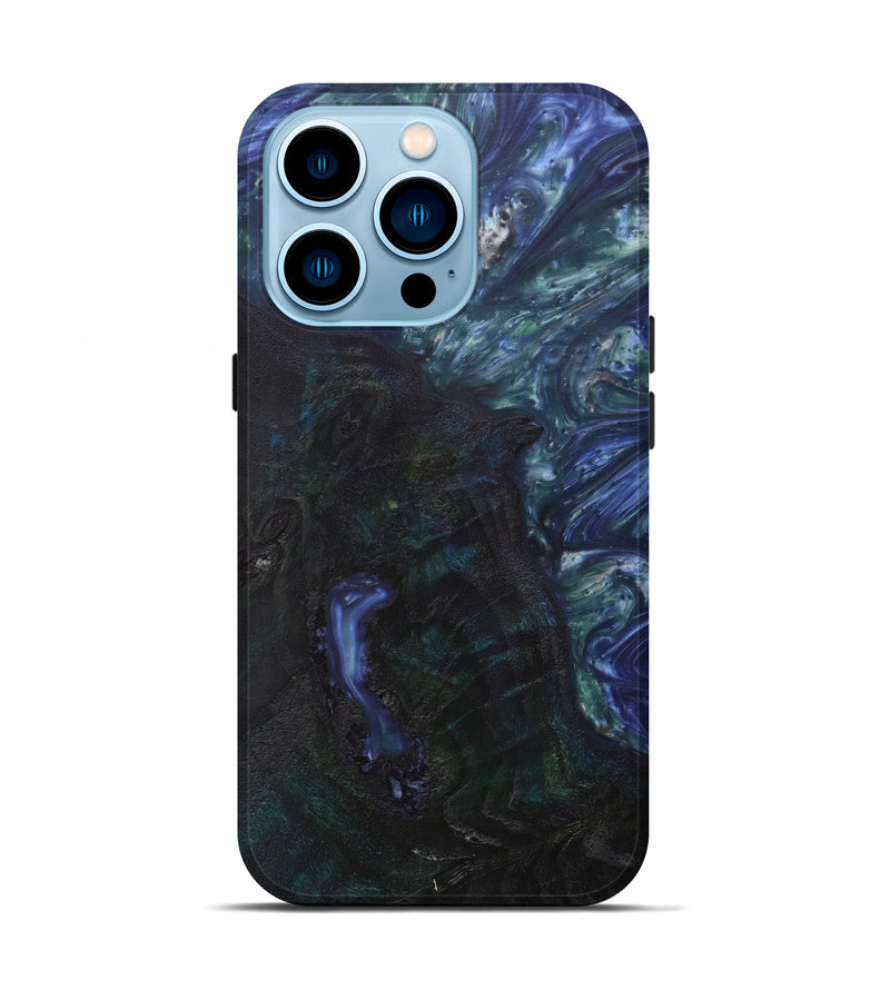 iPhone 14 Pro Wood+Resin Live Edge Phone Case - Imelda (Light Blue, 591389)