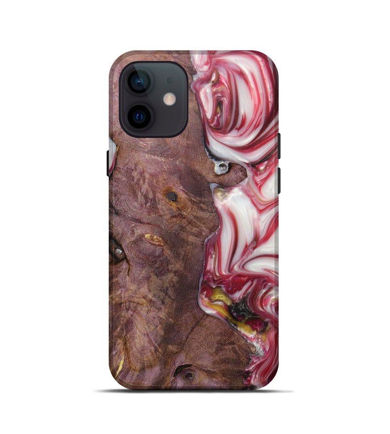 iPhone 12 mini Wood+Resin Live Edge Phone Case - Samira (Red, 631094)