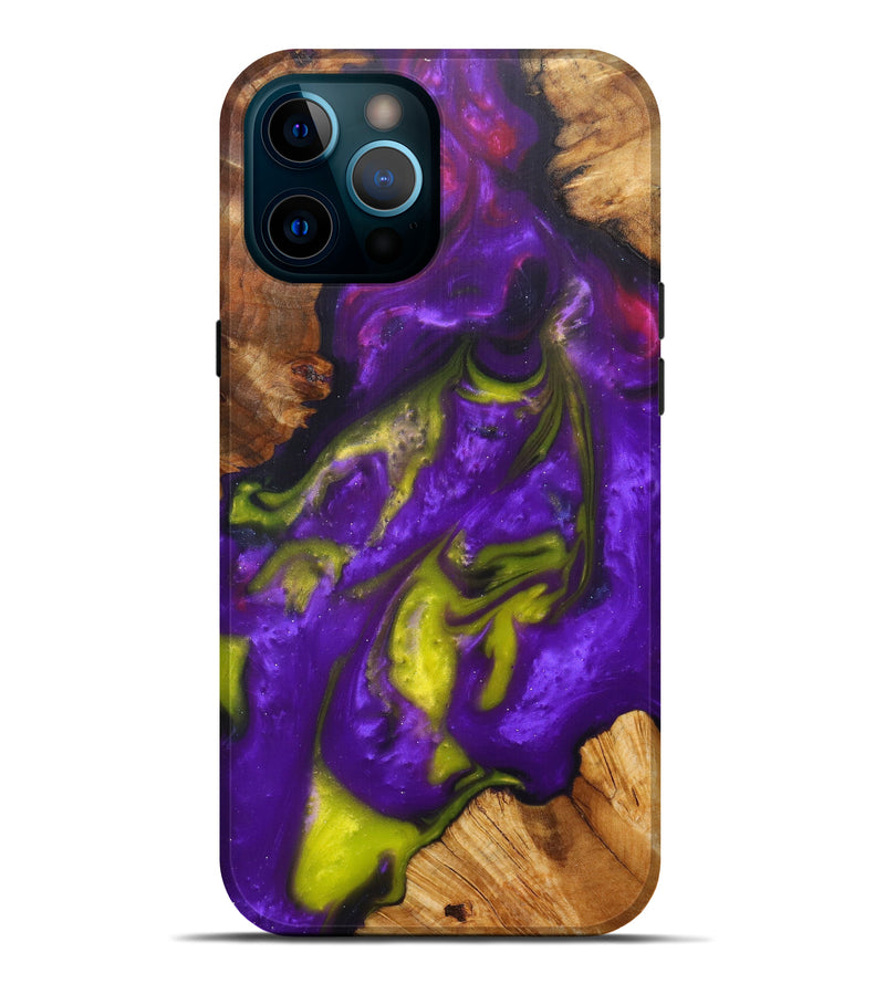 iPhone 12 Pro Max Wood+Resin Live Edge Phone Case - Melinde (Purple, 607158)