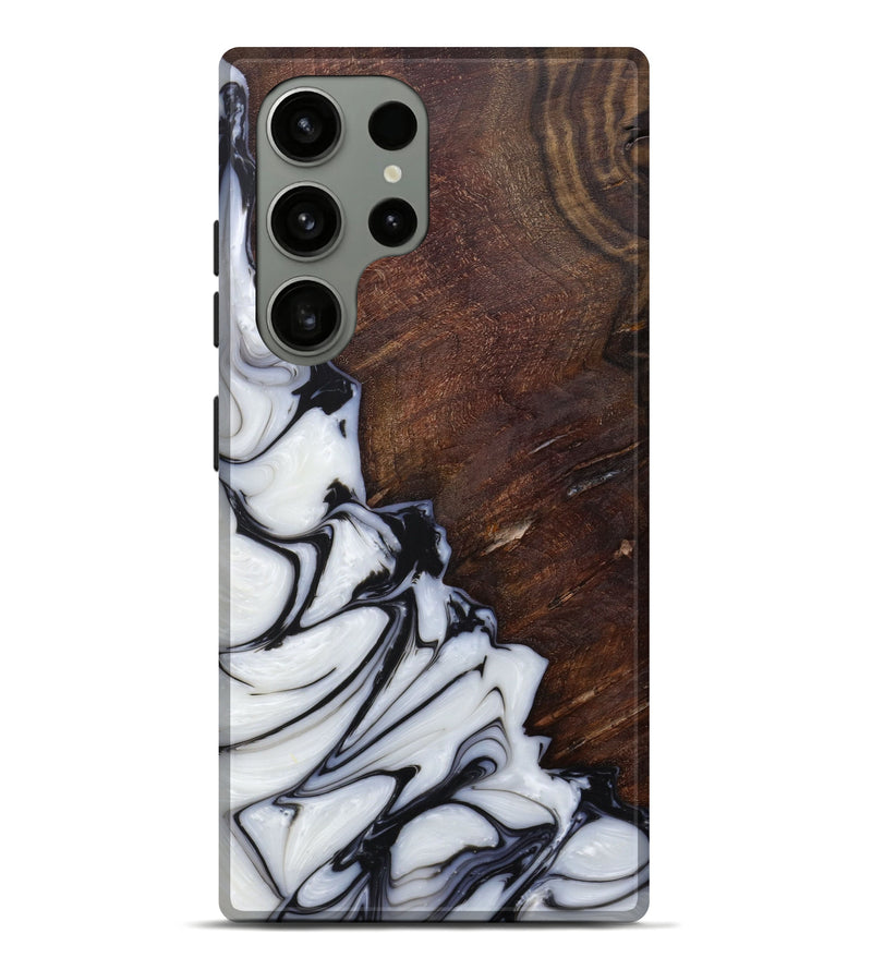 Galaxy S23 Ultra Wood+Resin Live Edge Phone Case - Randolph (Black & White, 622904)