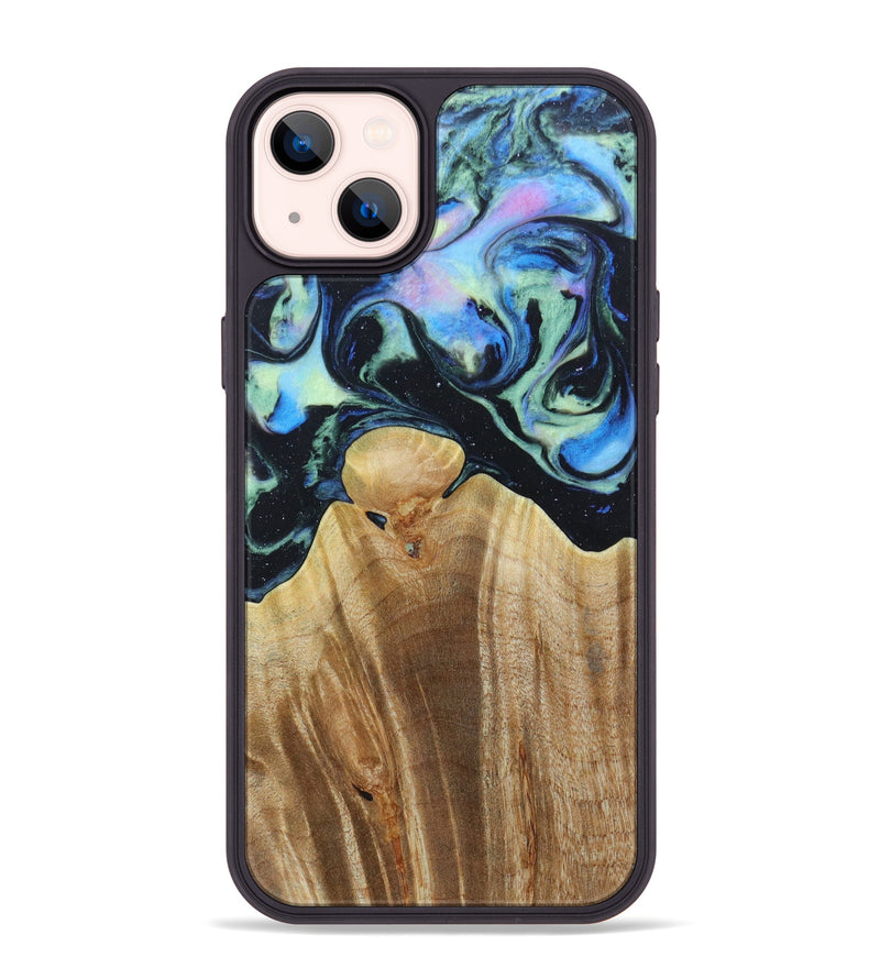 iPhone 14 Plus Wood+Resin Phone Case - Maisy (Aurora, 618571)