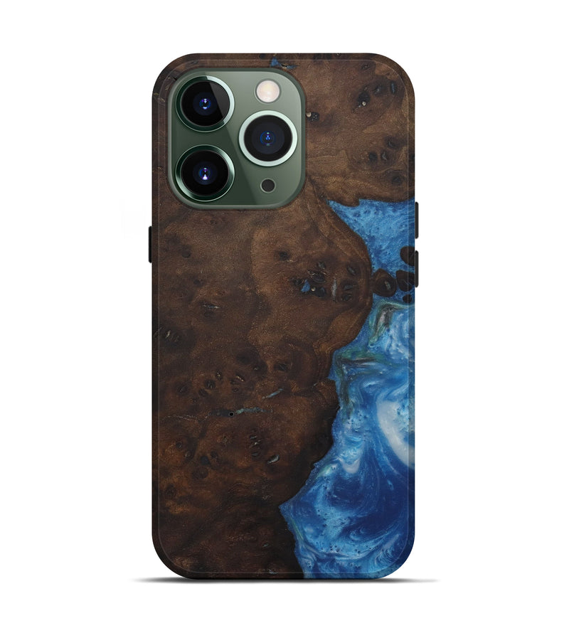 iPhone 13 Pro Wood+Resin Live Edge Phone Case - Sky (Light Blue, 573566)