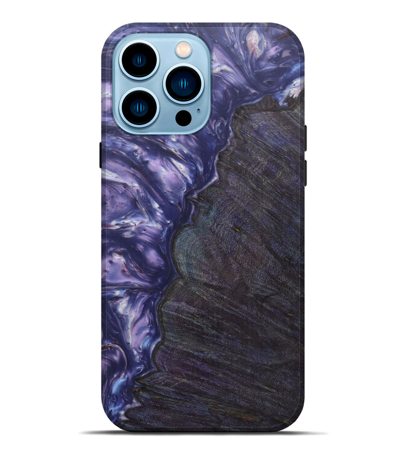 iPhone 14 Pro Max Wood+Resin Live Edge Phone Case - Raye (Purple, 600531)