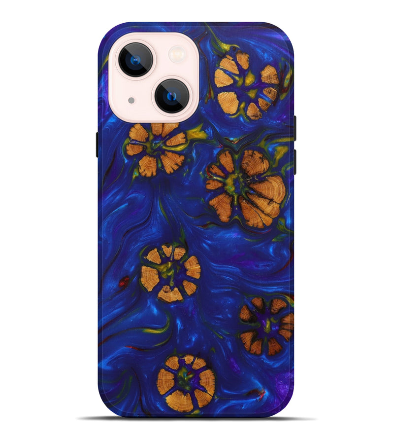 iPhone 14 Plus Wood+Resin Live Edge Phone Case - Brinna (Purple, 633291)