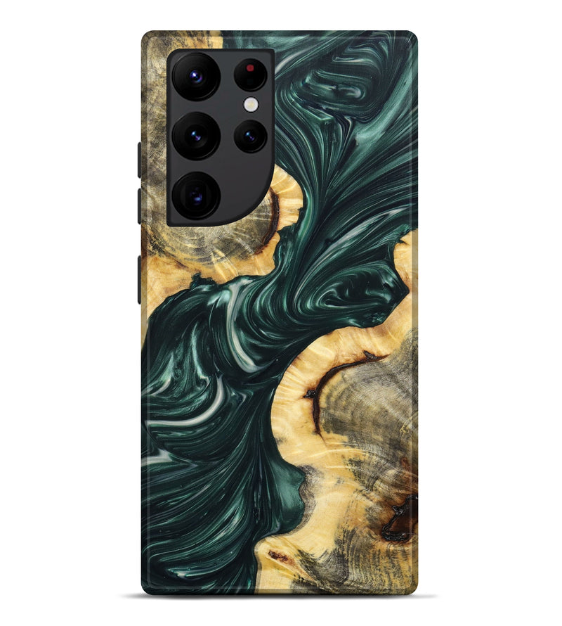 Galaxy S22 Ultra Wood+Resin Live Edge Phone Case - Ardis (Green, 631391)