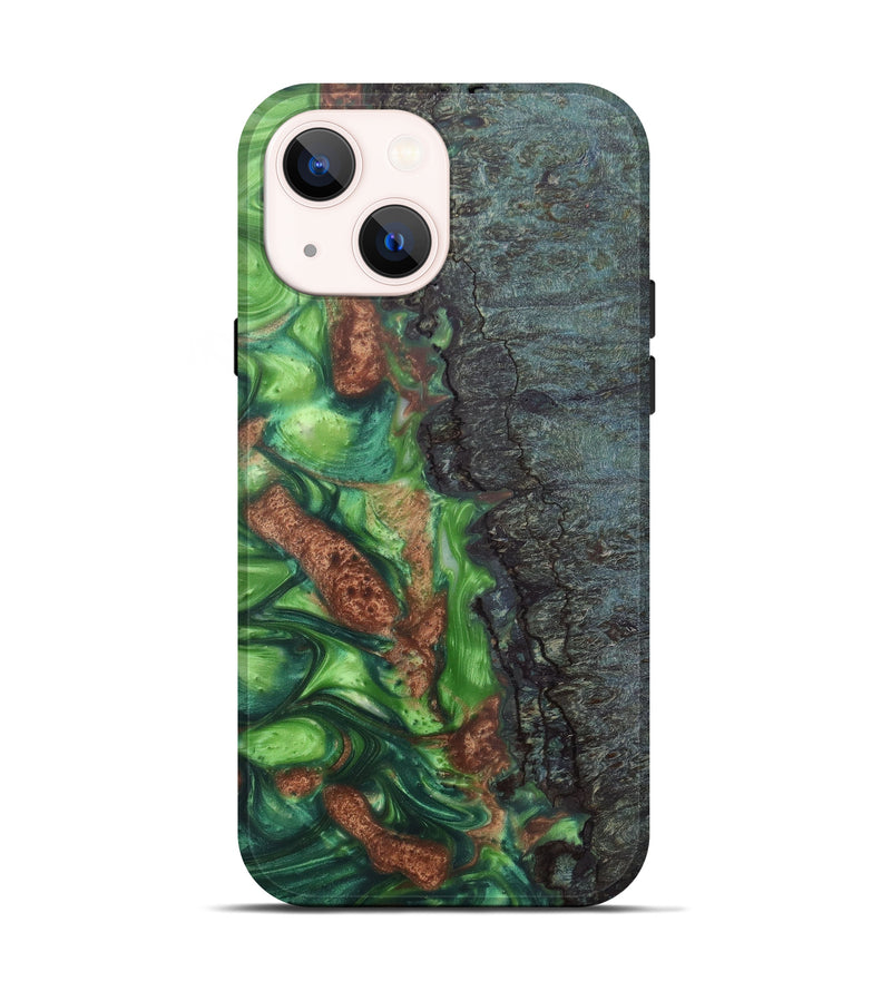 iPhone 13 Wood+Resin Live Edge Phone Case - Nashville (Dark Green, 602471)