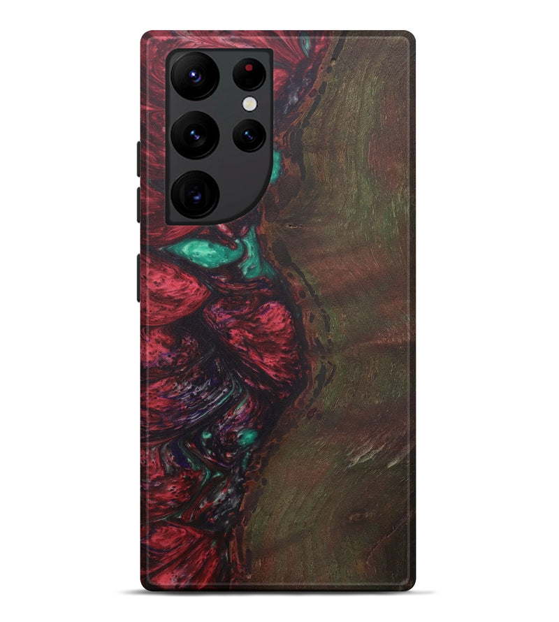 Galaxy S22 Ultra Wood+Resin Live Edge Phone Case - Lubomir (Dark Red, 575516)