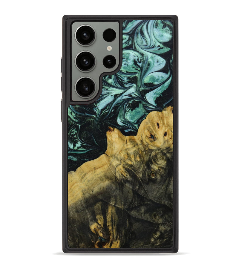 Galaxy S23 Ultra Wood+Resin Phone Case - Rhett (Green, 642578)