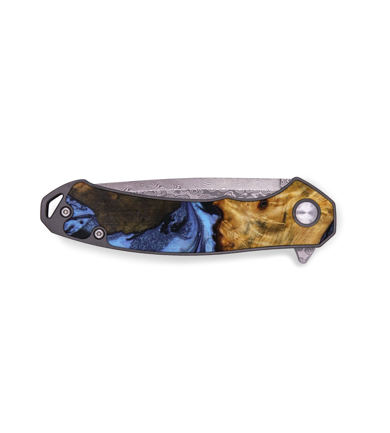 EDC Wood+Resin Pocket Knife - Eula (Blue, 644176)