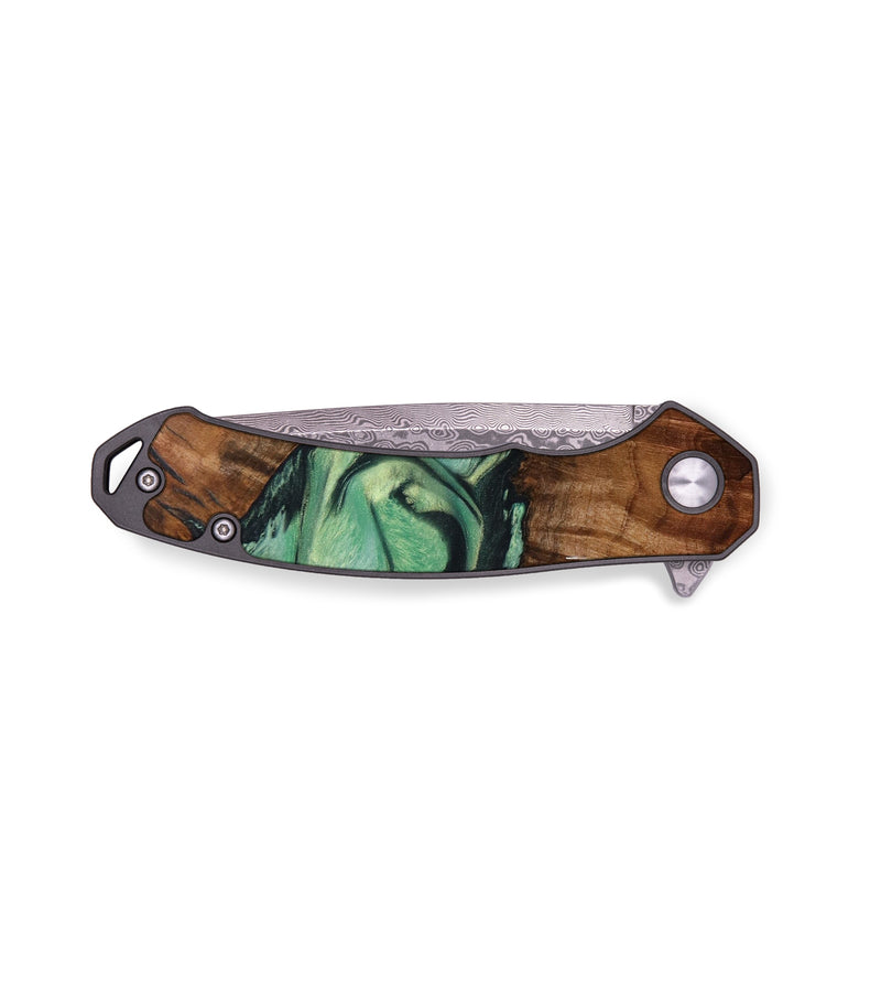 EDC Wood+Resin Pocket Knife - Fred (Green, 642662)