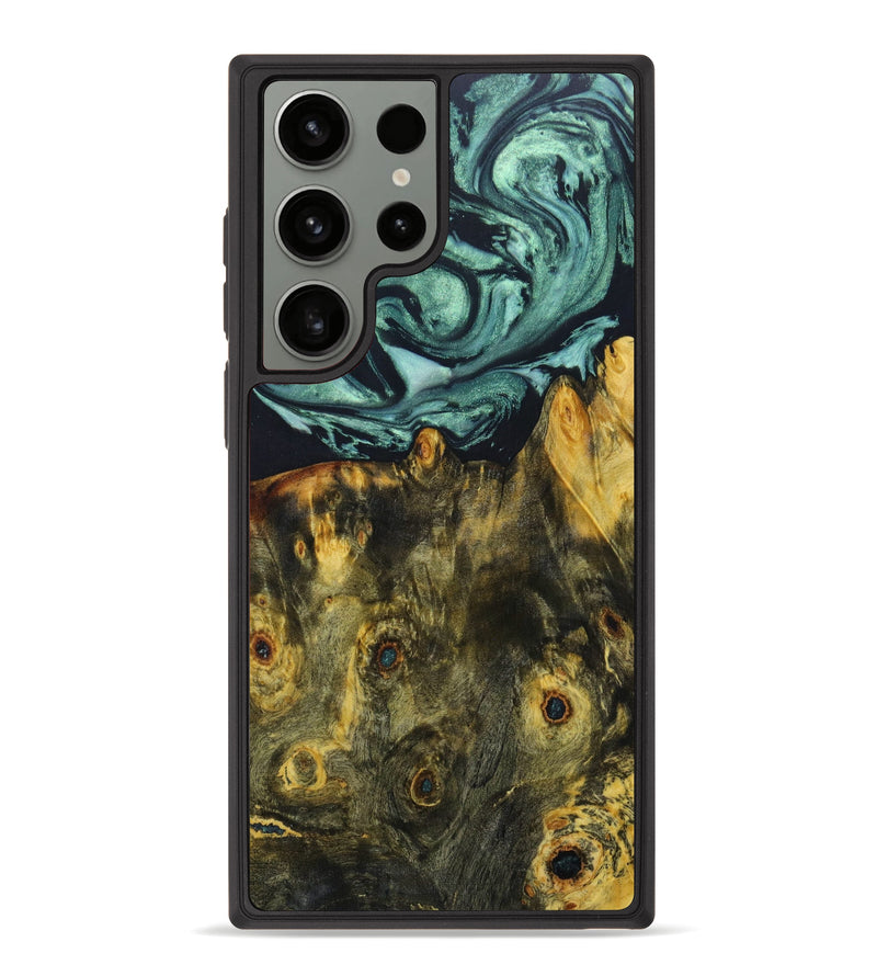 Galaxy S23 Ultra Wood+Resin Phone Case - Kaydence (Green, 638870)