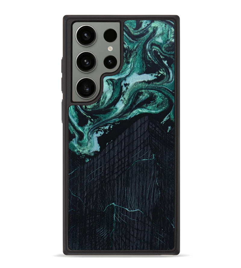 Galaxy S23 Ultra Wood+Resin Phone Case - Jessika (Green, 622086)
