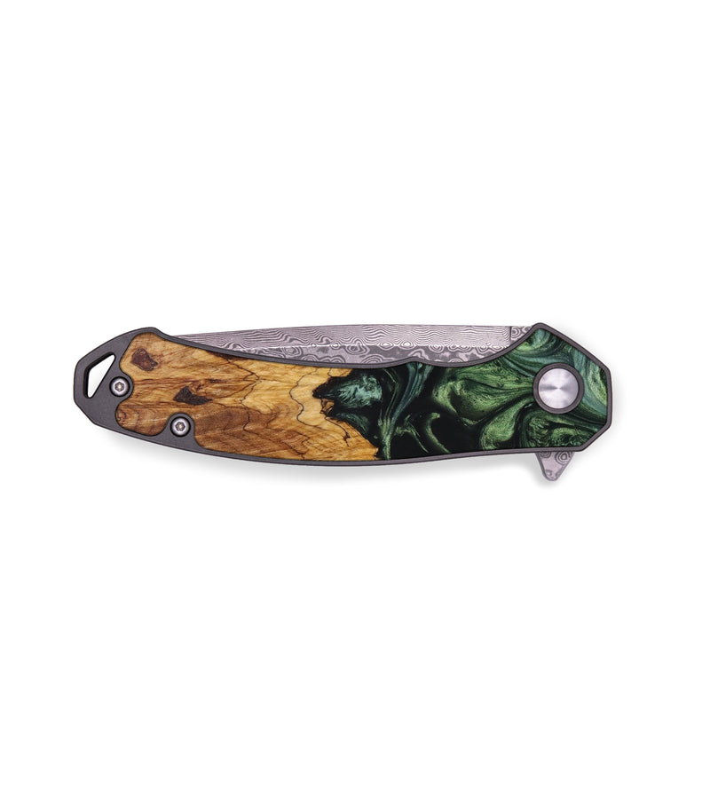 EDC Wood+Resin Pocket Knife - Francine (Green, 642784)