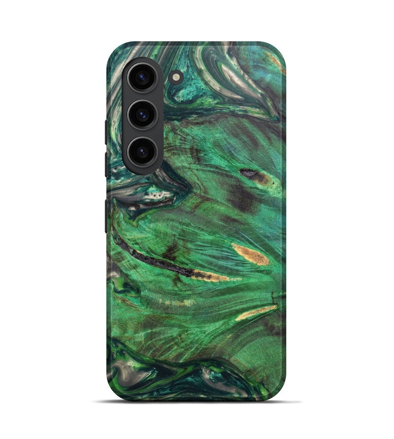 Galaxy S23 Wood+Resin Live Edge Phone Case - Leontyne (Green, 633811)