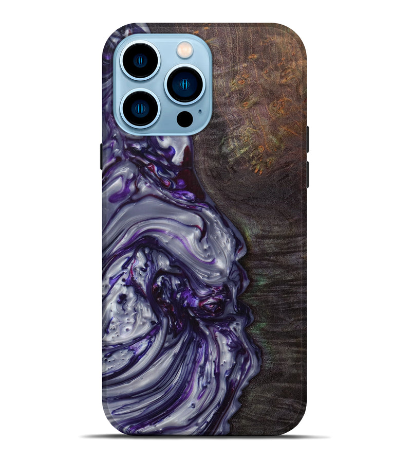 iPhone 14 Pro Max Wood+Resin Live Edge Phone Case - Gayle (Purple, 613936)
