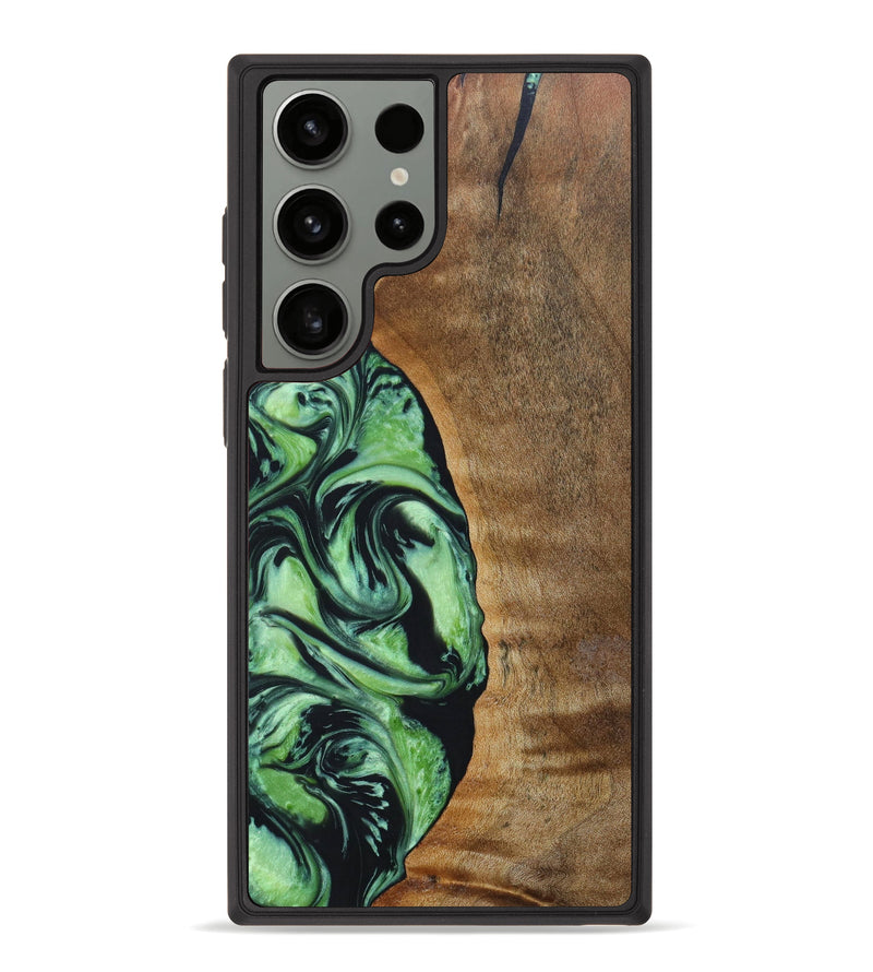 Galaxy S23 Ultra Wood+Resin Phone Case - Serenity (Green, 635265)