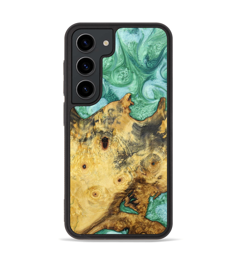 Galaxy S23 Wood+Resin Phone Case - Nelly (Green, 631213)