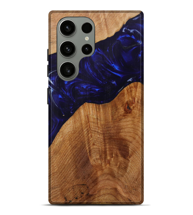 Galaxy S23 Ultra Wood+Resin Live Edge Phone Case - Ayra (Blue, 623001)