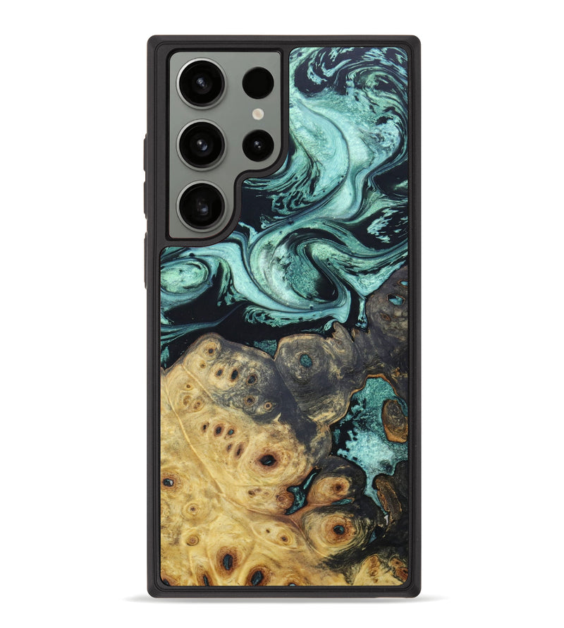 Galaxy S23 Ultra Wood+Resin Phone Case - Makaylah (Green, 632898)