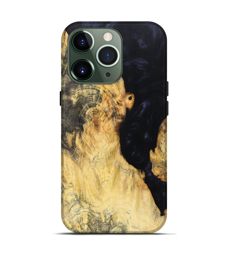 iPhone 13 Pro Wood+Resin Live Edge Phone Case - Brendan (Pure Black, 616919)