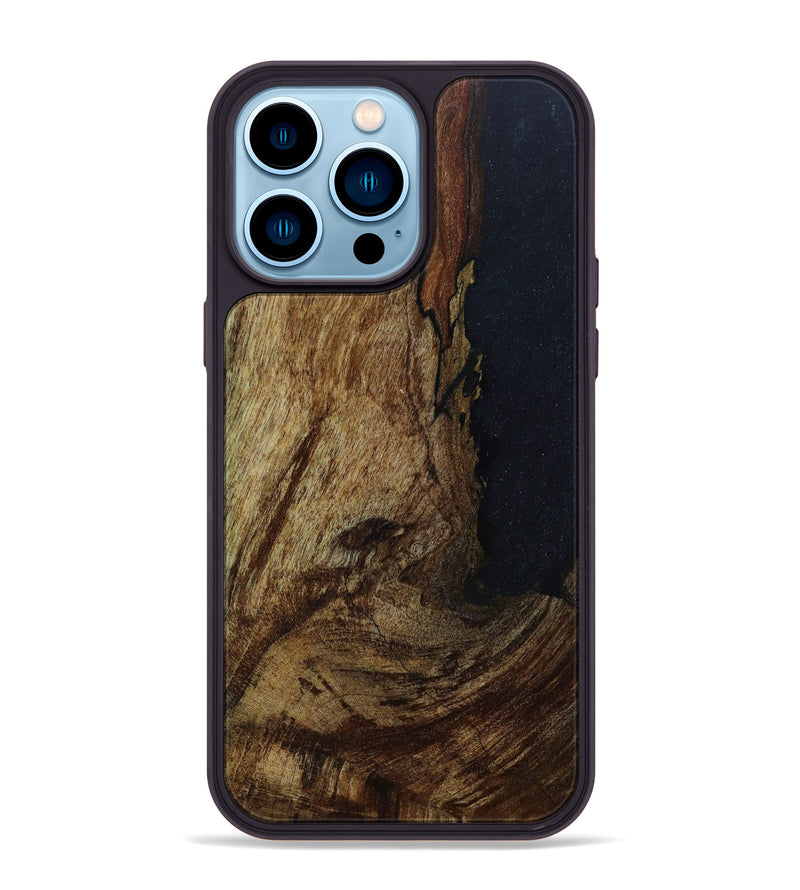 iPhone 14 Pro Max Wood+Resin Phone Case - Alexus (Wood Burl, 648321)